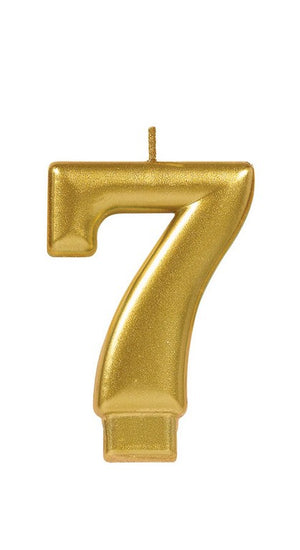 Candle Numeral Moulded Metallic Gold #7