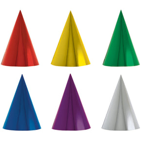 Party Cone Hats 17cm Metallic Pack of 12