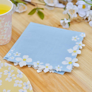 Hello Spring Flower Edge Floral Napkins Pack of 16