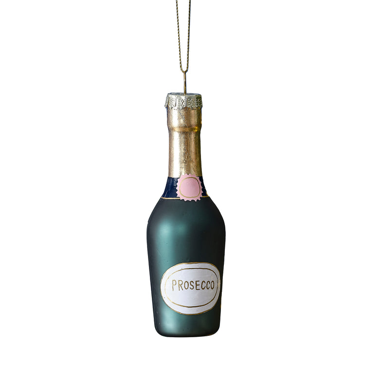 Merry & Bright Christmas Novelty Prosecco Bottle Hanging Tree Decoration