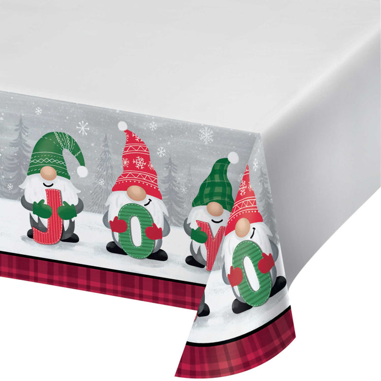 Holiday Gnomes Christmas Tablecover Border Print Paper 137cm x 259cm