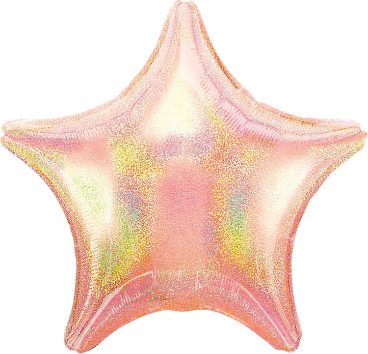 45cm Standard Holographic Star Pastel Pink Dazzler S40