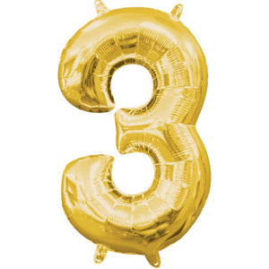 Gold 40cm Number 3 Balloon