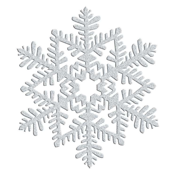 Christmas Snowflake Decoration Silver Glittered Plastic