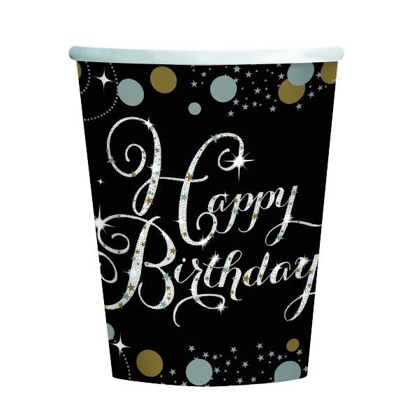 Sparkling Celebration Happy Birthday 266ml Cups Pack of 8