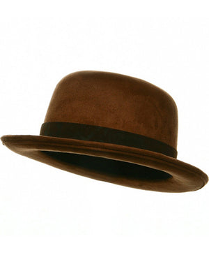 20s Brown Bowler Adult Deluxe Hat