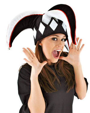 Court Jester Black and White Deluxe Hat