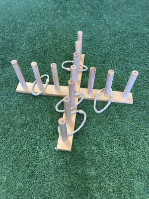 Giant Wooden Rope Ring Toss Quoits Outdoor Game Set 74cm