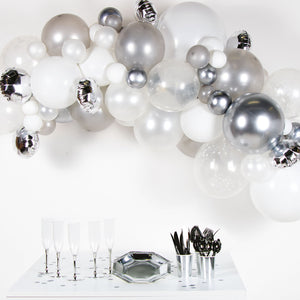 Balloon Garland Kit Silver with 66 Balloons Pack of 66