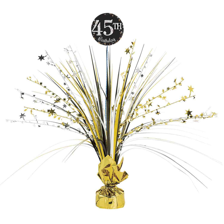 Sparkling Celebration Add Any Age Happy Birthday Foil Spray Centrepiece & 29 Stickers