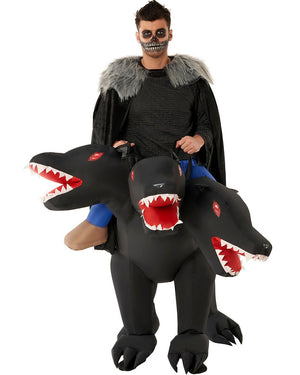 3 Headed Dog Ride On Inflatable Adult Costume