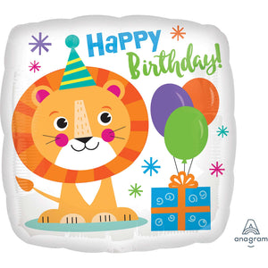 45cm Standard HX Happy Birthday Lion Birthday S40 Balloon