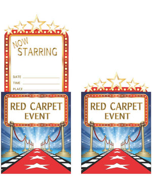 Hollywood Lights Pop Up Invitations Pack of 8