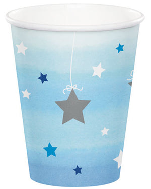 One Little Star Boy 266ml Paper Cups Pack of 8