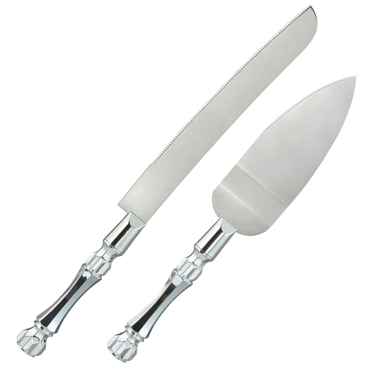 Silver Electro Plated Server Set 1 x 32cm Knife & 1 x 26cm Server Pack of 2