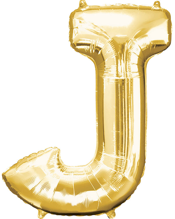 Gold 40cm Letter J Balloon