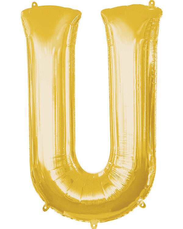 Gold 40cm Letter U Balloon