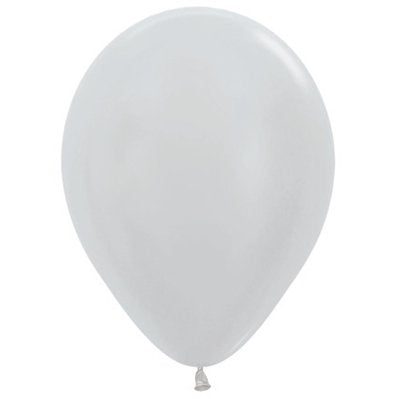 Sempertex 30cm Satin Pearl Silver Latex Balloons 481 - 50PK