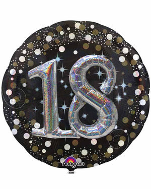 18th Sparkling Holographic Multi Foil Balloon 91.5cm