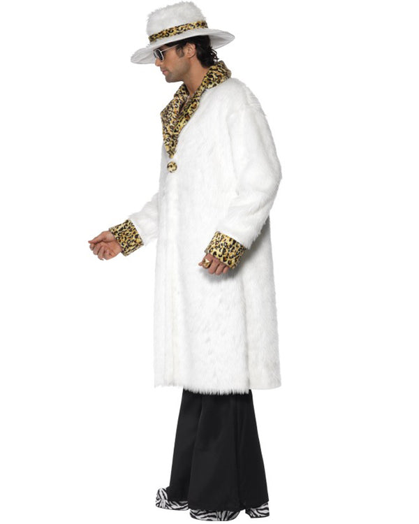 White Pimp Coat Mens Costume