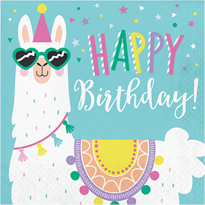 Llama Happy Birthday Party Lunch Napkins Pack of 16