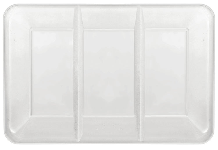 White Rectangular Plastic Compartment Tray 35cm