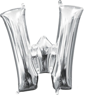 Silver 40cm Letter W Balloon