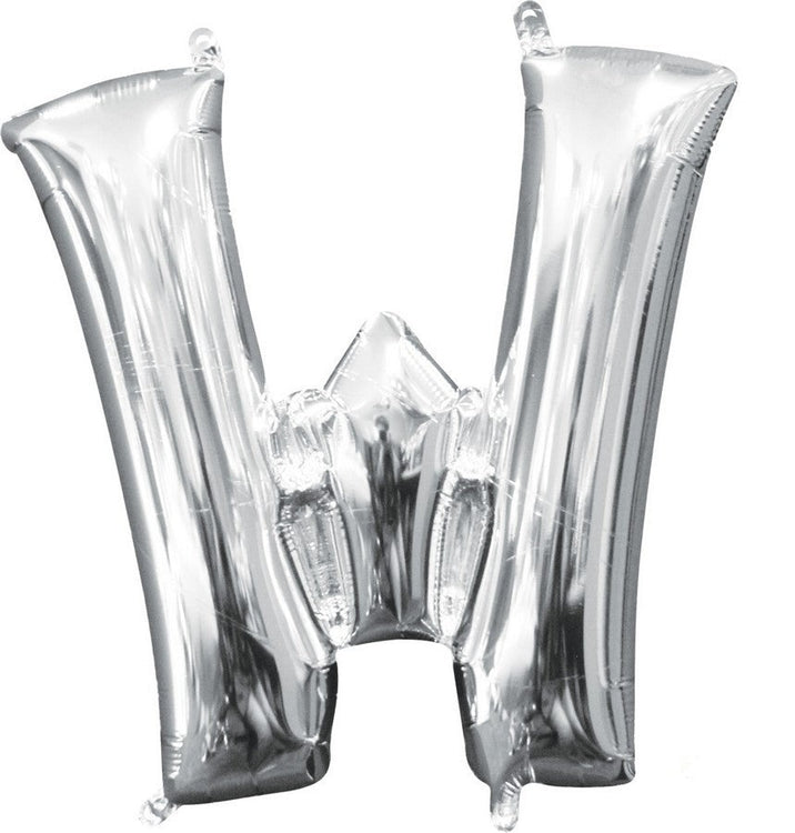Silver 40cm Letter W Balloon