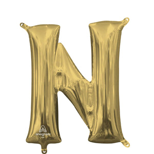 Letter N White Gold Balloon