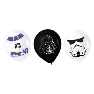 Star Wars Galaxy 30cm Latex Balloons & Paper Adhesive Add-Ons Pack of 6