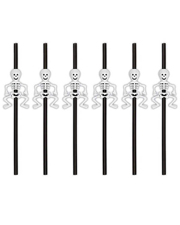 Skeleton Straws Pack of 6