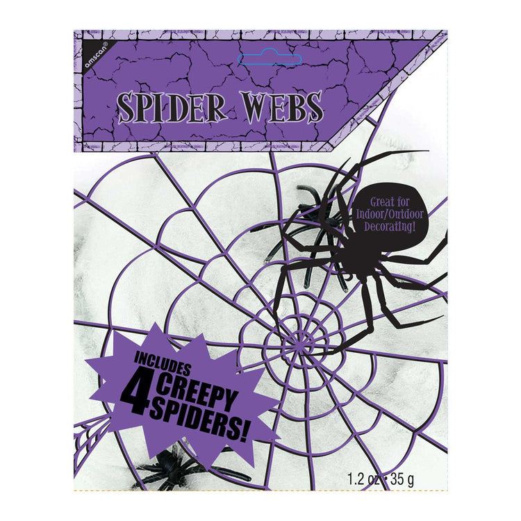 Spider Web Halloween Decoration Polyester White Small