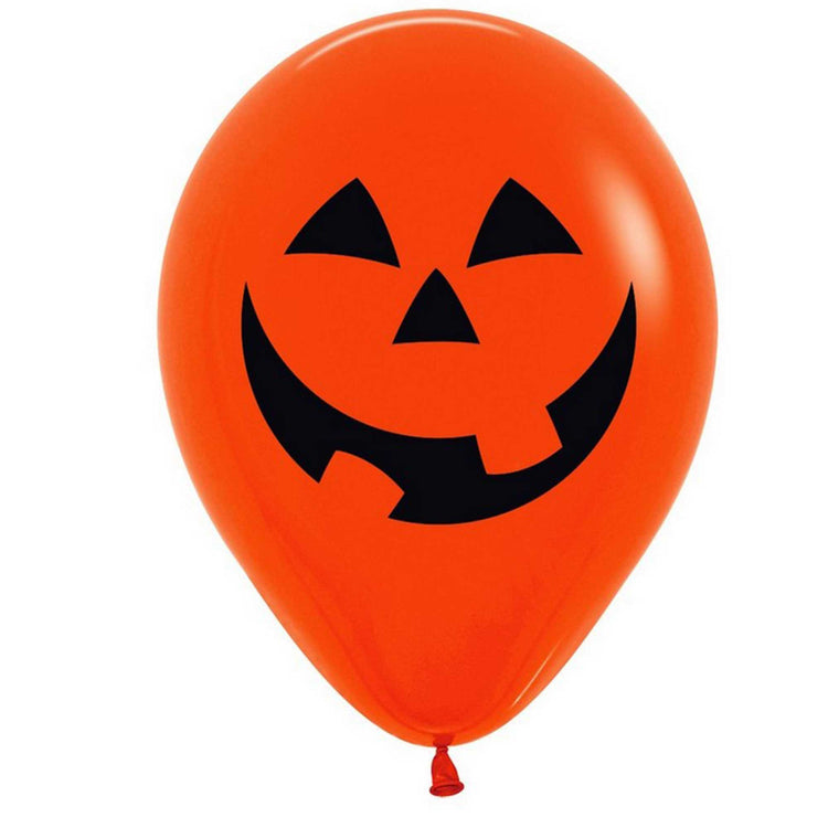 Pumpkin Face 30cm Latex Balloon 12pk Pack of 12