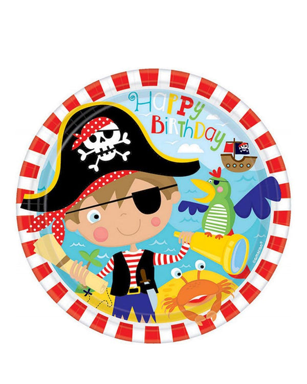 Little Pirate 23cm Round Plate Pack of 8