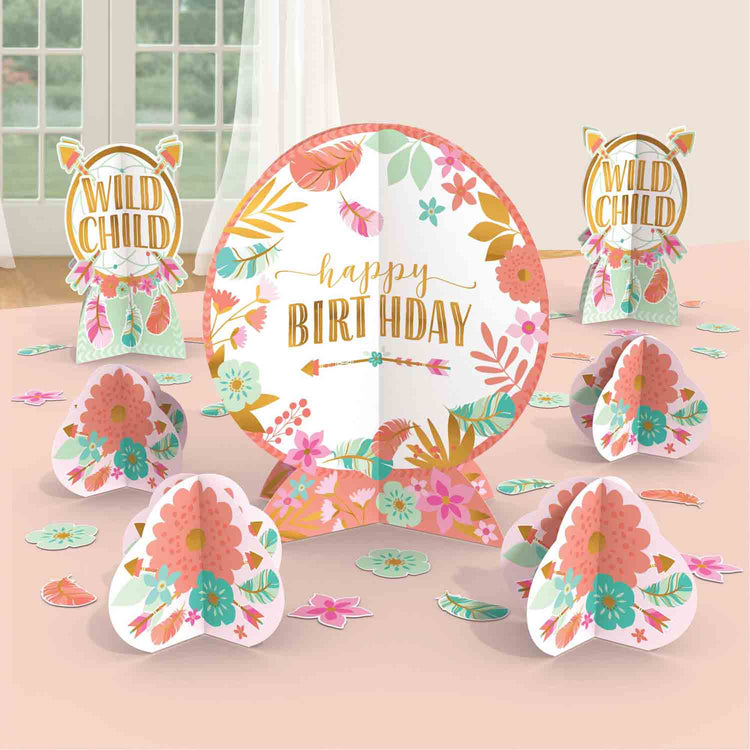 Boho Birthday Girl Table Centrepiece Kit