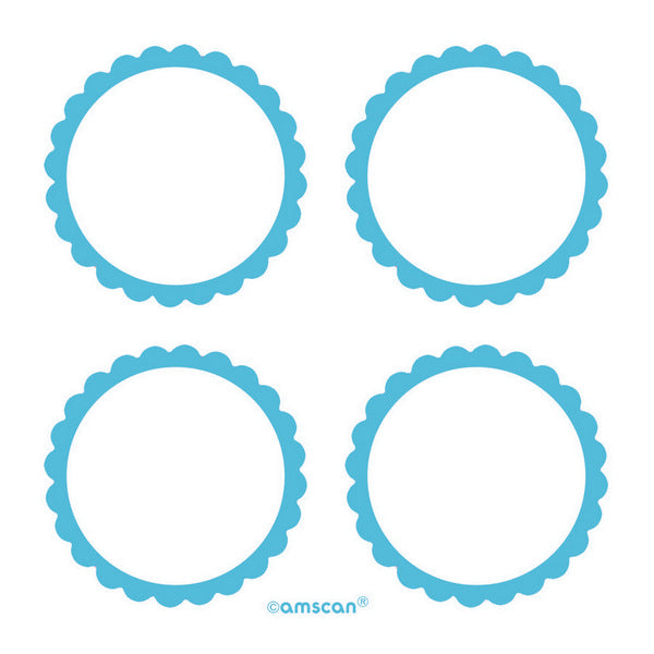 Labels Scalloped - Caribbean Blue Pack of 5