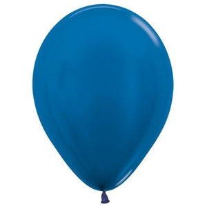 Sempertex 30cm Metallic Blue Latex Balloons 540 - 50PK