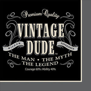 Vintage Dude Beverage Napkins Pack of 16