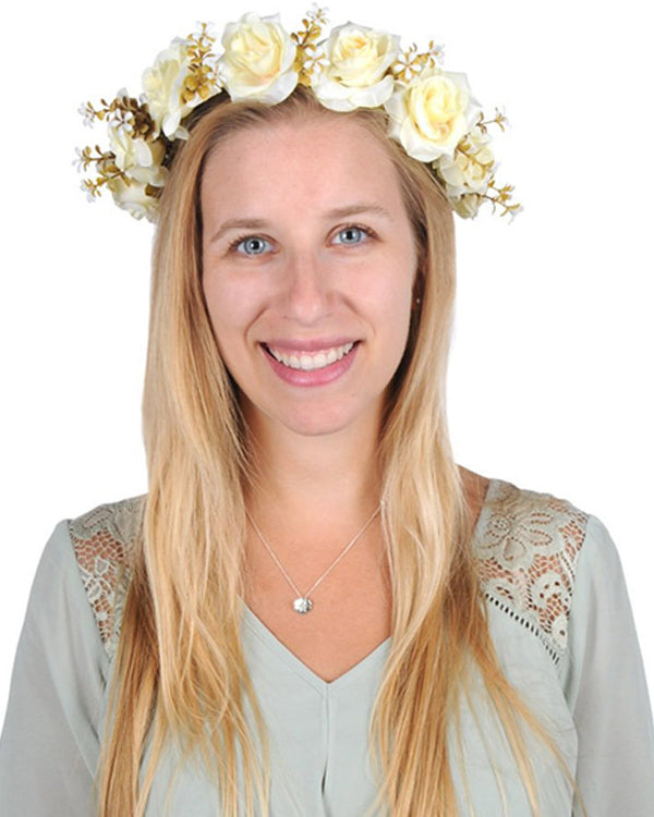 Medieval Floral White Crown