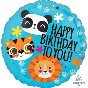 45cm Standard HX Lion, Tiger and Panda Happy Birthday To You S40 Balloon