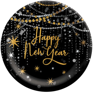 Midnight Hour Happy New Year 25cm Paper Plates Pack of 20