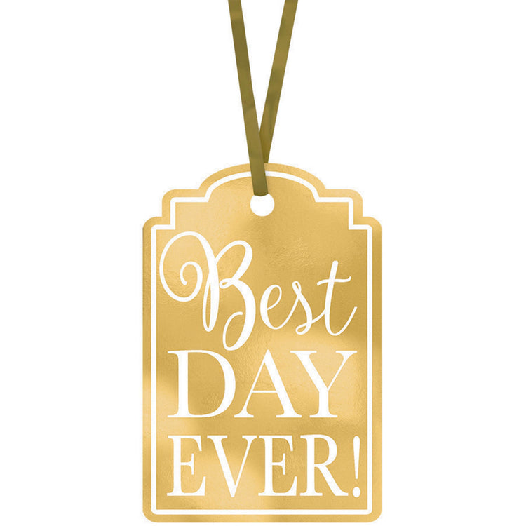 Best Day Ever Printed Tags - Gold Pack of 25