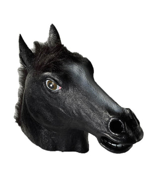 Christmas Black Horse Deluxe Overhead Mask