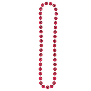 Team Spirit Jumbo Ball Bead Necklace Red
