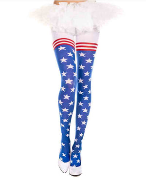 Flag Print Spandex Pantyhose
