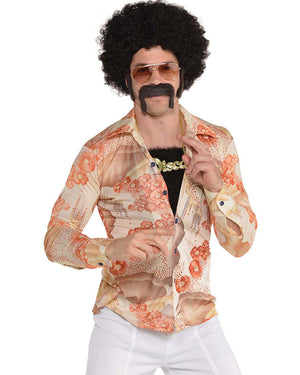 70s Disco Wig Sideburns Moustache and Chest Hair Set