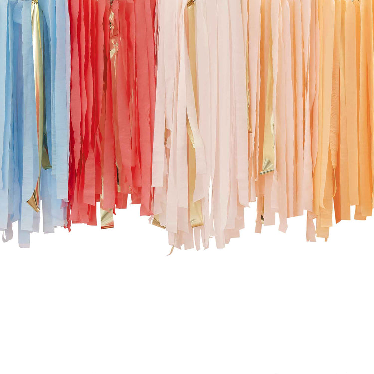 Happy Everything Backdrop Ceiling Steamers Muted Pastel Rainbow Pack of 6