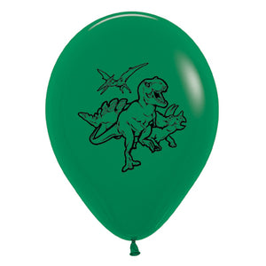 Sempertex 30cm Dinosaurs Fashion Forest Green Latex Balloons, 6PK Pack of 6