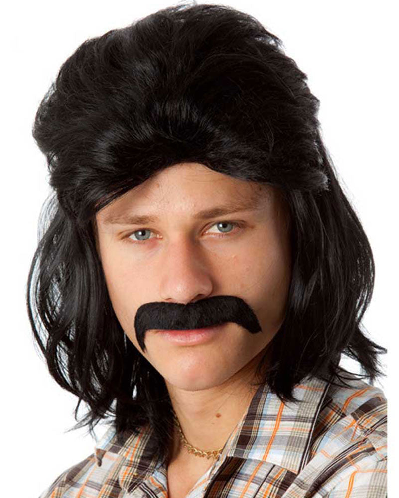 80s Classic Mullet Wig and Mo Set