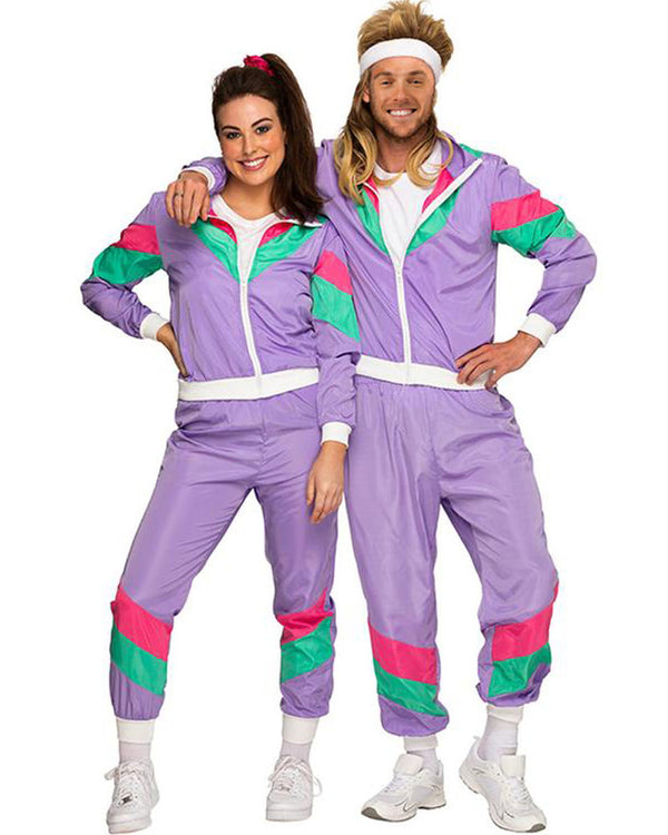 Adult 80s Purple Tracksuit Costume – The Party Inventory